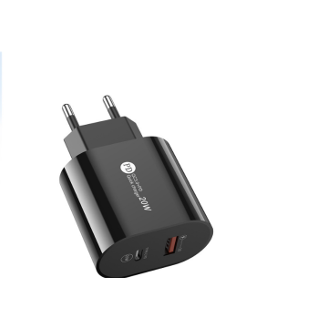 TURTOS USB-A and USB-C Charger, black