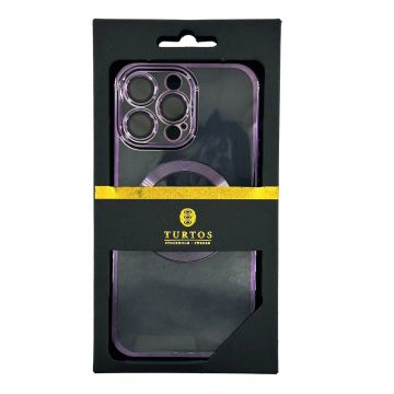 Magnetic transparent case for iPhone 14 Pro Max, Purple
