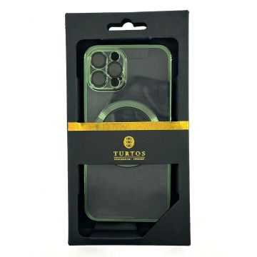 Magnetic transparent case for iPhone 12 Pro, Green