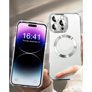 Magnetic transparent case for iPhone 11 Pro Max, Silver