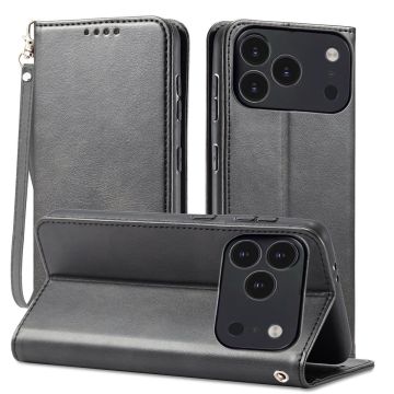 2 in 1 Folder Wallet Leather Case Black iPhone 17 Pro Max