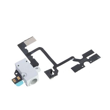 Headphone jack with flex cable for iPhone 4, White