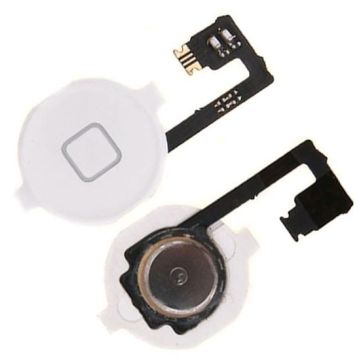 Home button with flex cable for iPhone 4s, White