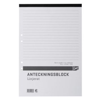Notepad A4 100 bl line hole perf