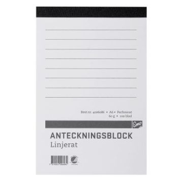 Notepad A6 100 sheets line perf