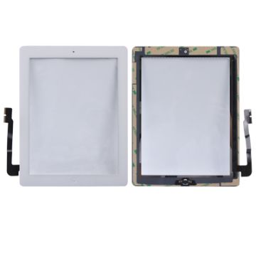 iPad 3, 4 (A1416/A1430/A1403) Display Glass with Touch Screen tape and homebutton, white