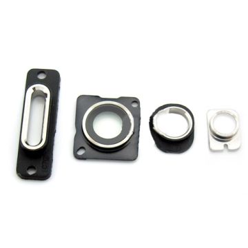 iPhone 5 camera lens, headphone chrome ring, charging ring and flash 4 piece set in white
