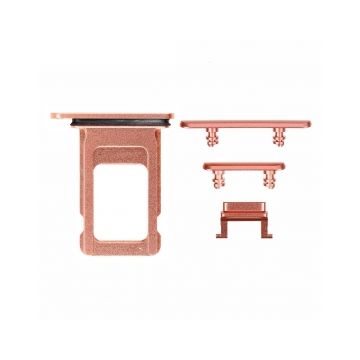 iPhone XR Side Buttons Set with Single SIM Card Tray - Coral