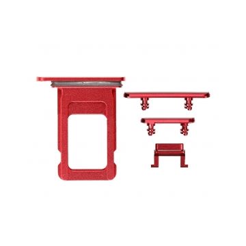 iPhone XR Side Buttons Set with Single SIM Card Tray - Red