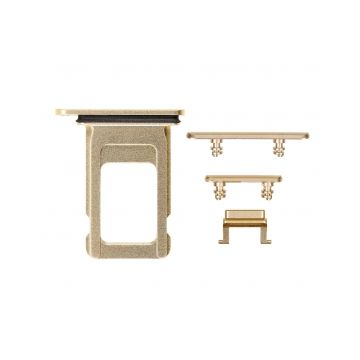 iPhone XR Side Buttons Set w/ Single SIM Card Tray - Yellow