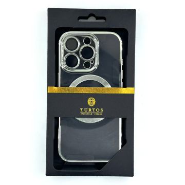 Magnetic transparent case for iPhone 16 Pro, Silver